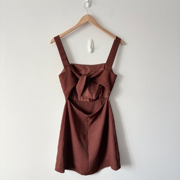 Artizia Wilfred Aperature Tie-Back Dress Burgundy Red Brown Size 0 - Picture 5 of 7